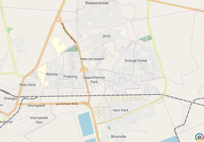 Map location of Thabong